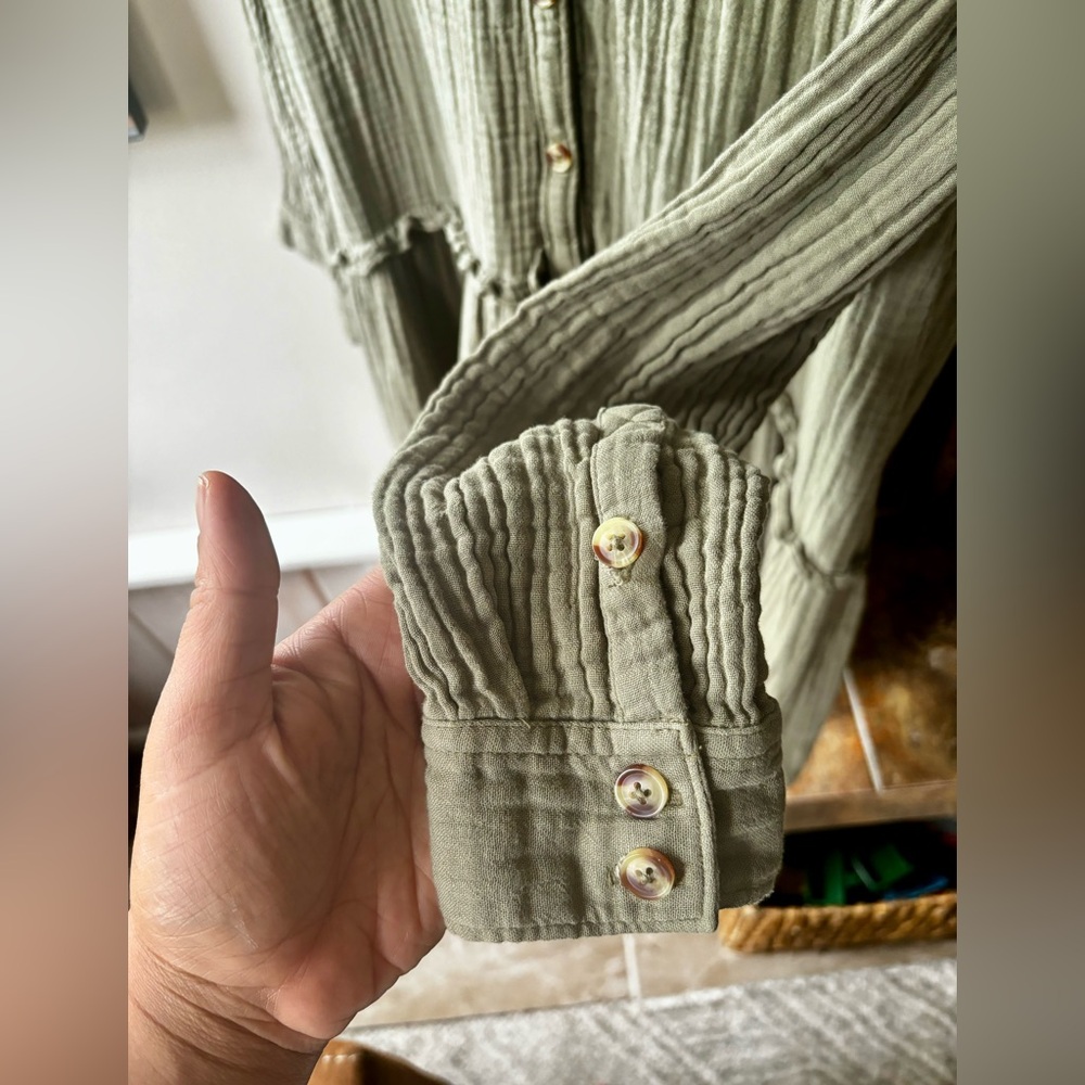 ANTHROPOLOGIE MAEVE | Katie textured utility tunic in moss | us size 6 - Picture 8 of 15